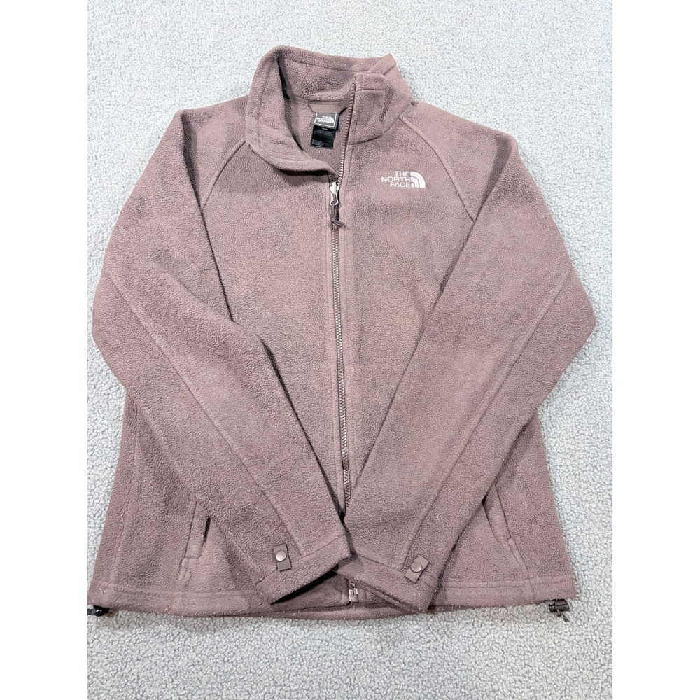 The North Face Fleece Jacket Womens M Brown TKA 100 Full Zip Mock Neck Mock Neck
